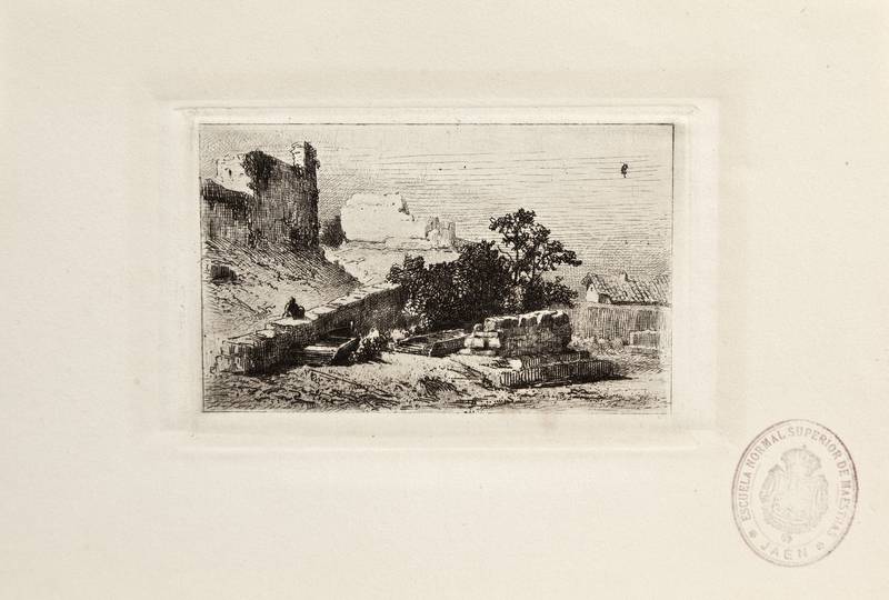 Vieja muralla (Barcas en seco y ruinas al fondo)