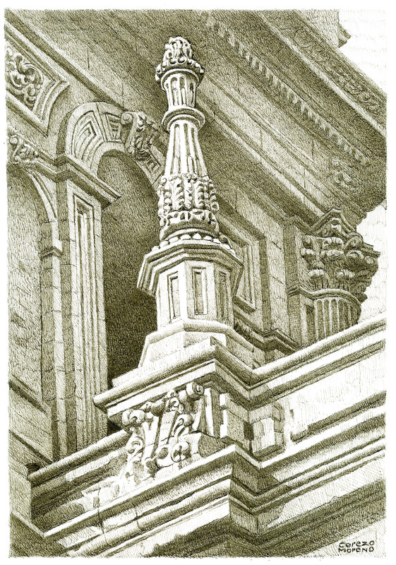 Catedral de Jaén. Detalle de la fachada